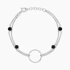Bracelet Tamar Argent Blanc Pierre De Synthese