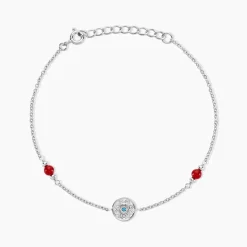 Bracelet Umah Argent Blanc Corail Oxyde De Zirconium
