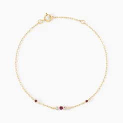 Bracelet Valora Or Jaune Rhodolite Oxyde De Zirconium