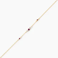Bracelet Valora Or Jaune Rhodolite Oxyde De Zirconium