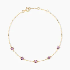 Bracelet Veasna Or Jaune Améthyste