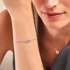 Bracelet Yamina Argent Blanc