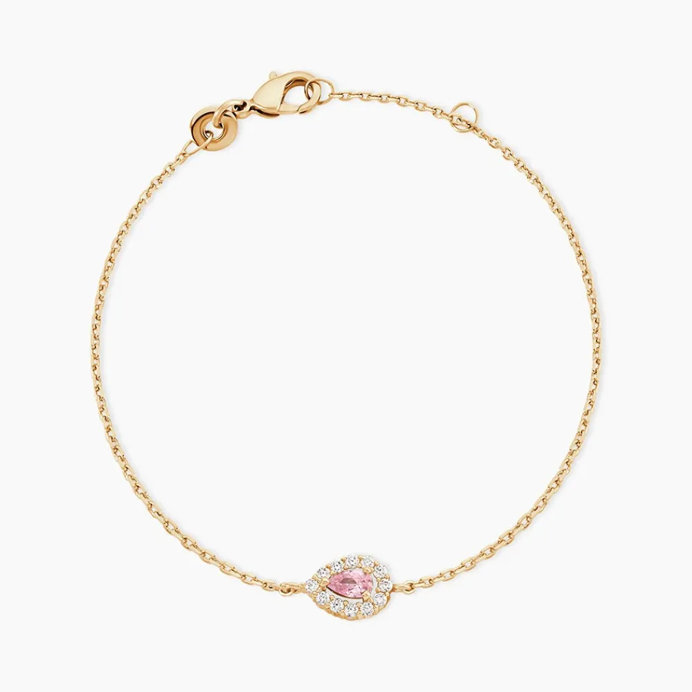 Bracelet Zihna Plaqué Or Jaune Pierre De Synthèse Oxyde|Marc Orian New
