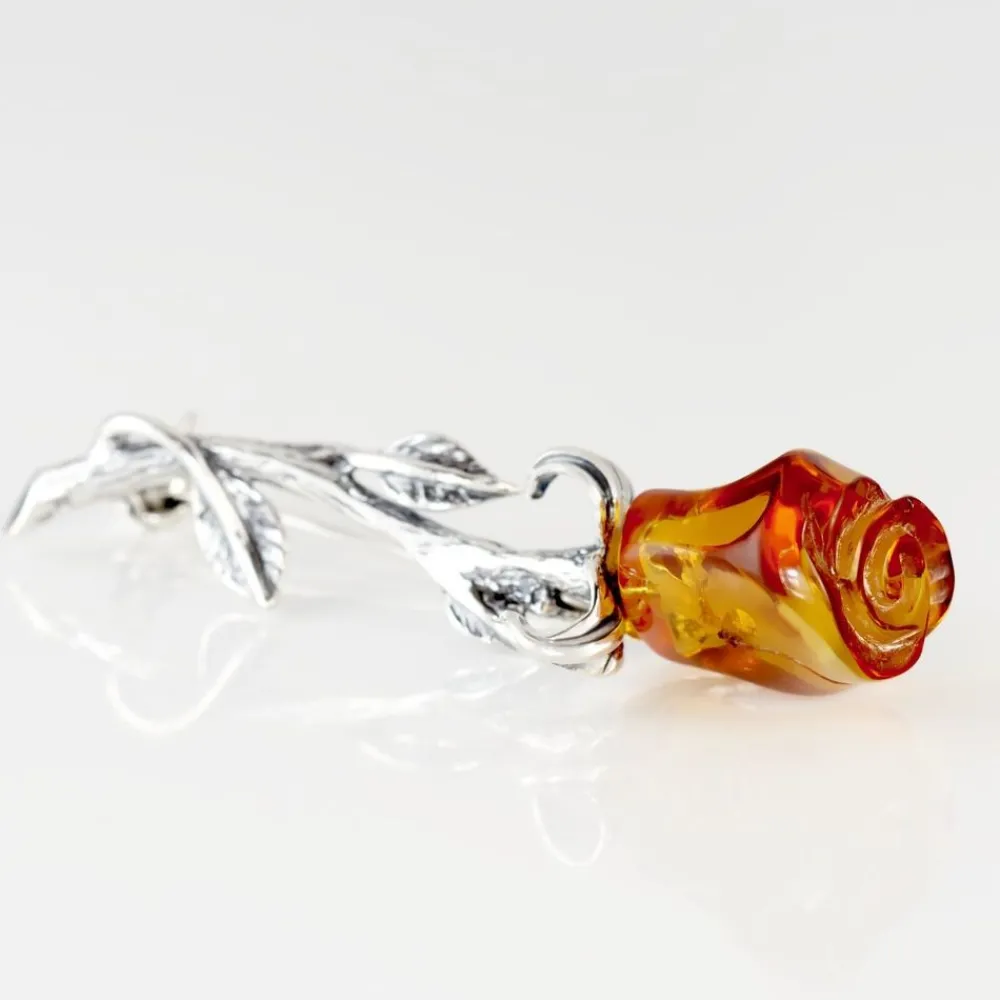 Broche Argent Blanc Jorane Ambre|Marc Orian Online