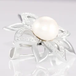 Broche Bonifacio Argent Blanc Oxyde De Zirconium