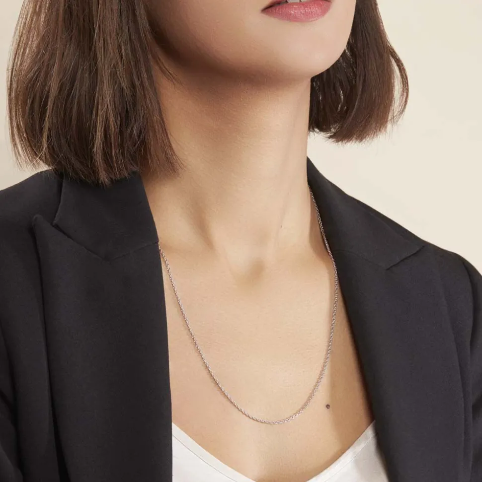 Chaîne Claudine Maille Forçat Argent Blanc