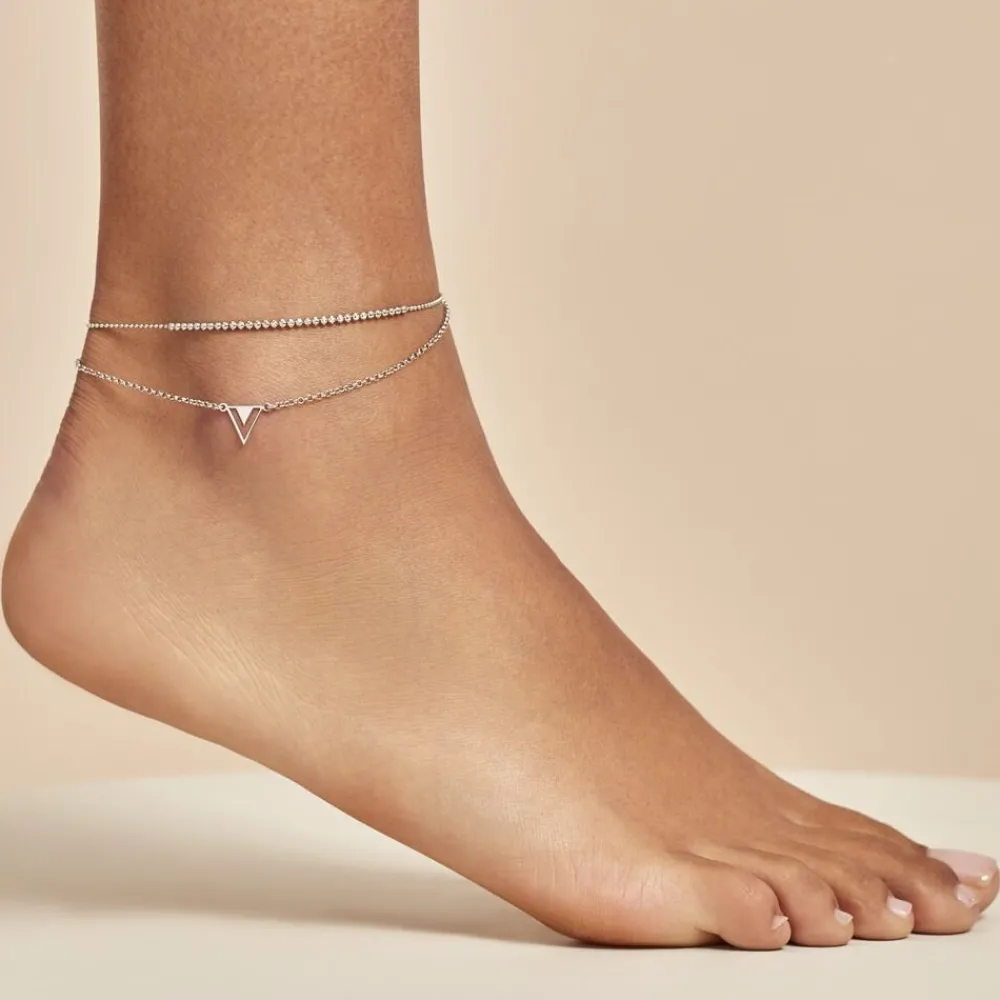Chaîne De Cheville Azza Argent Blanc|Marc Orian Online