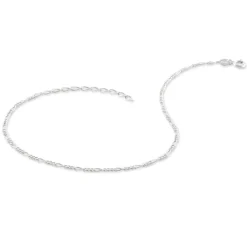 Chaîne De Cheville Cleona Maille Alternee 1/3 Argent Blanc|Marc Orian New
