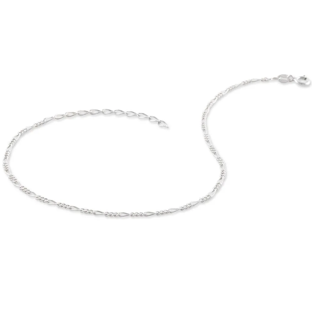 Chaîne De Cheville Cleona Maille Alternee 1/3 Argent Blanc|Marc Orian New
