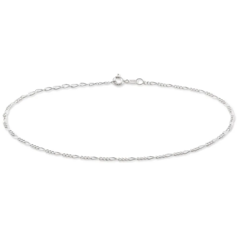 Chaîne De Cheville Cleona Maille Alternee 1/3 Argent Blanc|Marc Orian New