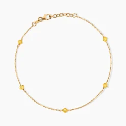 Chaîne De Cheville Edvina Plaqué Or Jaune Cristaux De Swarovski|Marc Orian New