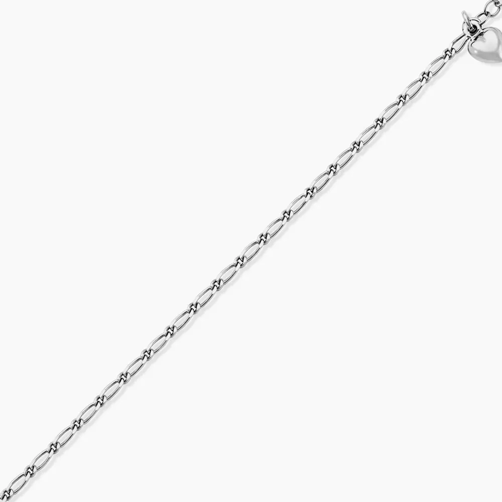 Chaîne De Cheville Laurelyn Maille Alternee 1/1 Argent Blanc|Marc Orian