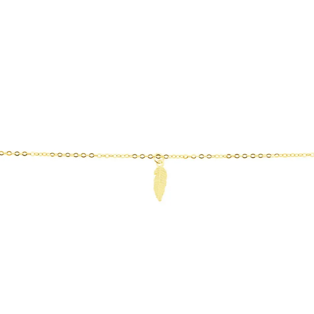 Chaîne De Cheville Plume Or Jaune|Marc Orian