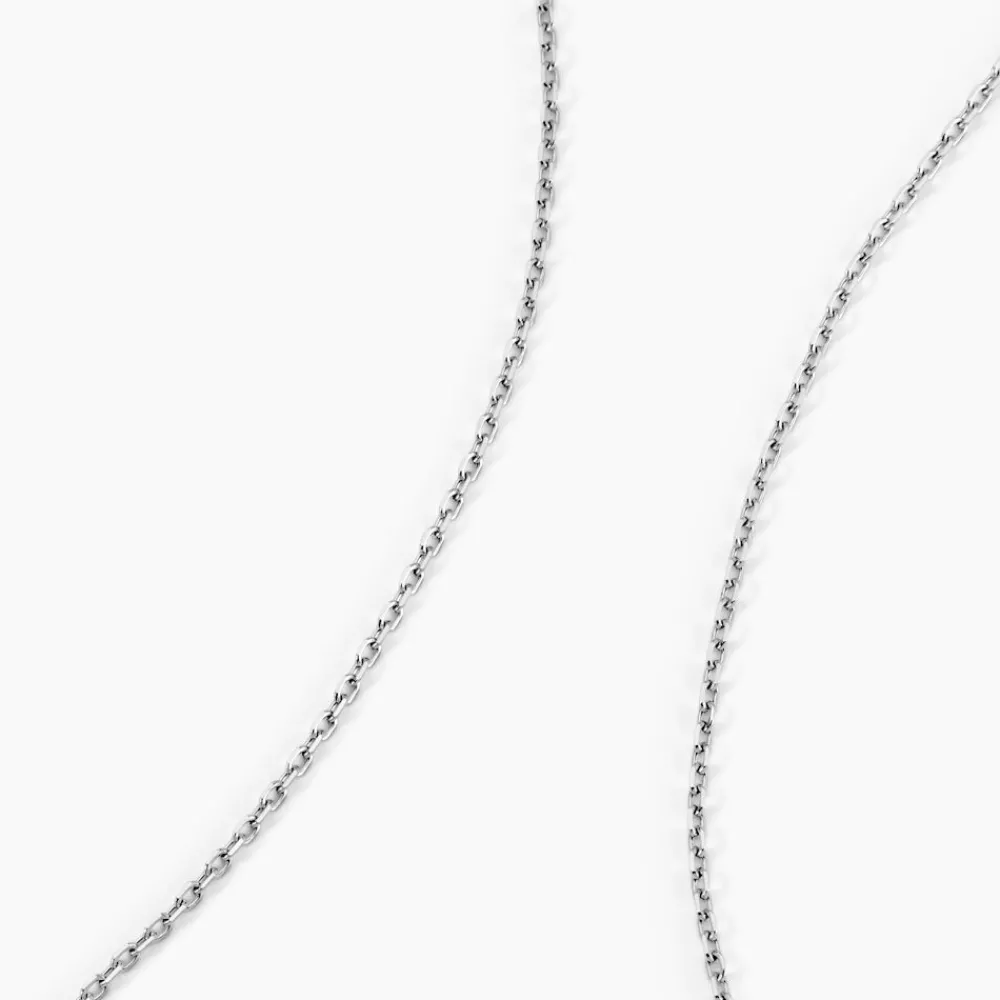 Chaîne Maille Forçat Diamantee Or Blanc|Marc Orian