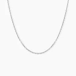 Chaîne Maille Forçat Diamantee Or Blanc|Marc Orian