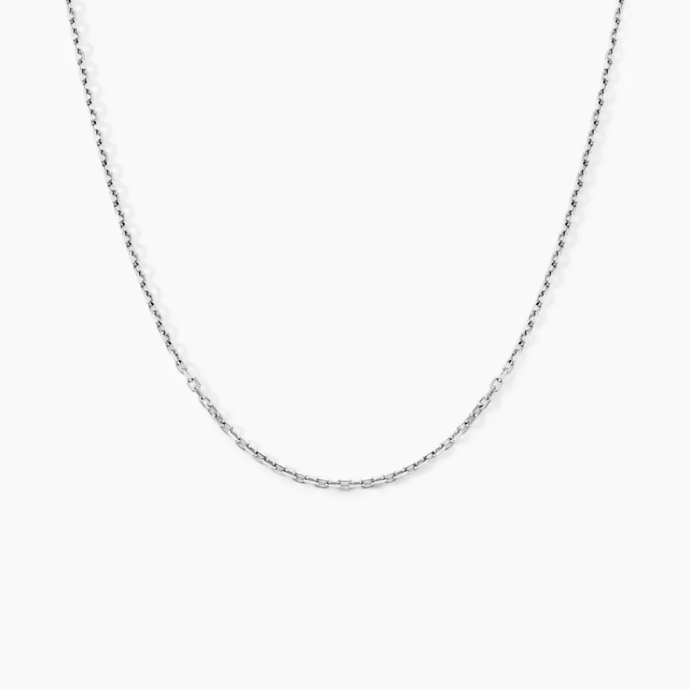 Chaîne Maille Forçat Diamantee Or Blanc|Marc Orian