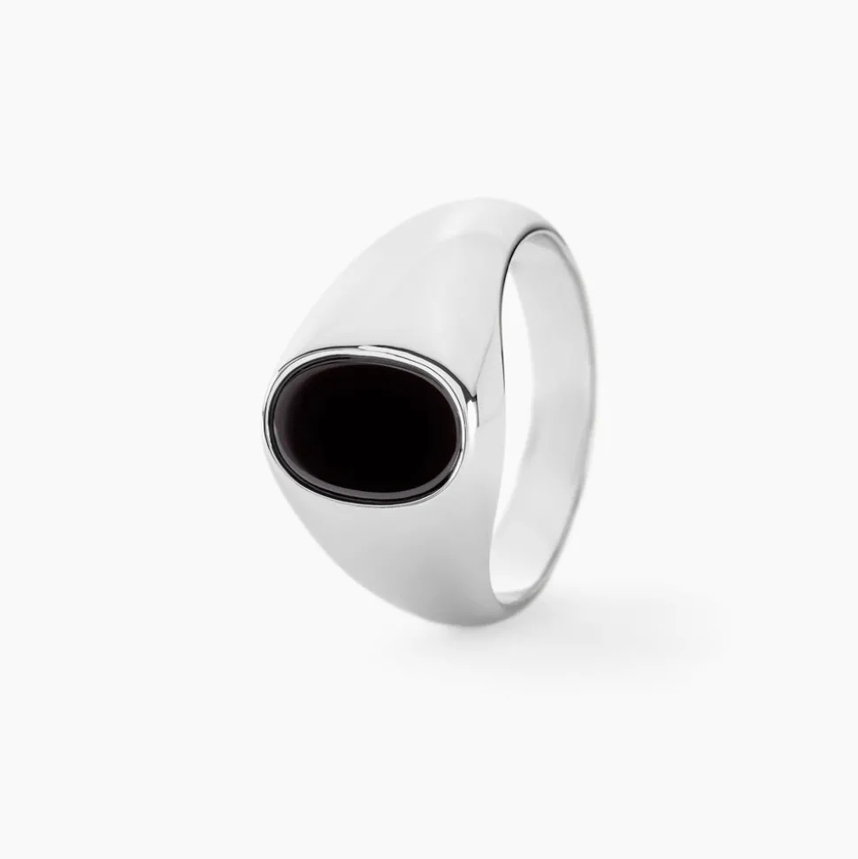 Chevalière Amaurie Argent Blanc Onyx