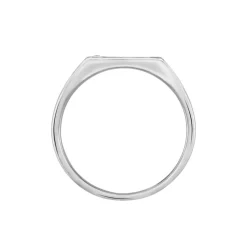 Chevalière Argent Blanc Python Email Et Oxyde De Zirconium