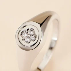 Chevalière Chesley Argent Blanc Oxyde De Zirconium|Marc Orian Discount