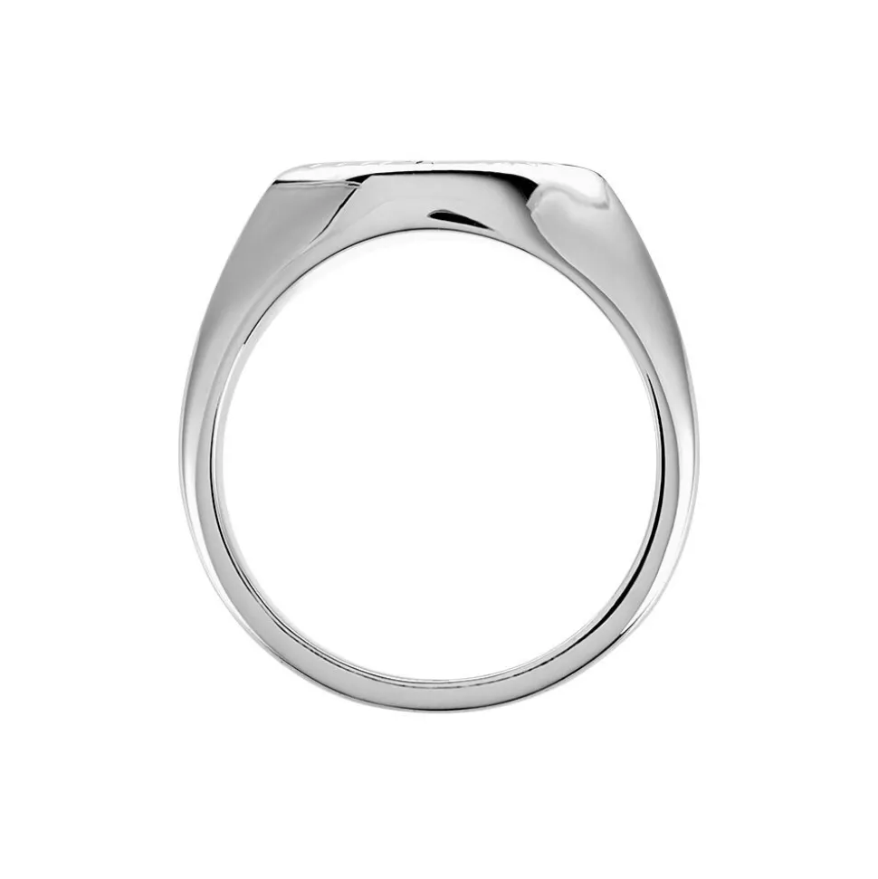 Chevalière Dalia Argent Blanc
