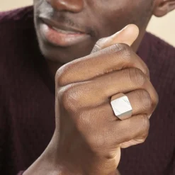 Chevalière Daniel Argent Blanc