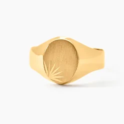 Chevalière Deimos Ovale Diamantee Soleil Or Jaune|Marc Orian Clearance