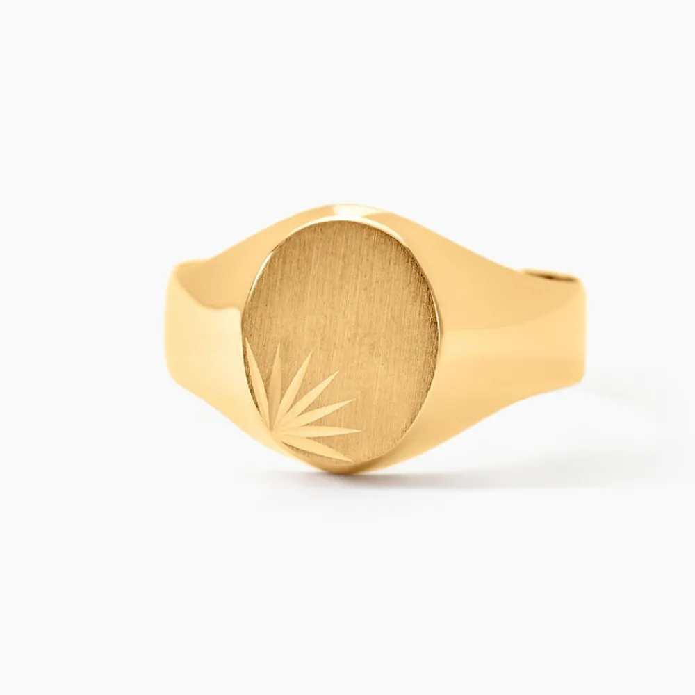 Chevalière Deimos Ovale Diamantee Soleil Or Jaune|Marc Orian Clearance