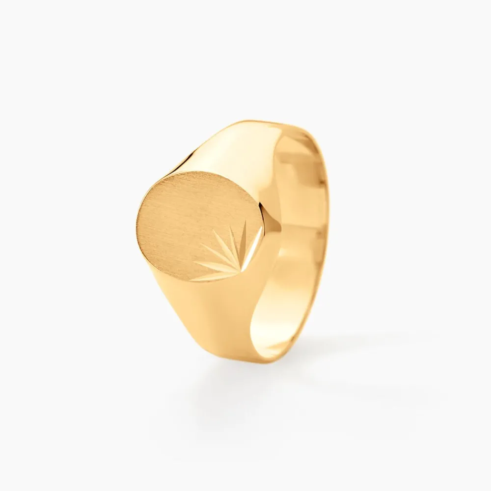 Chevalière Deimos Ovale Diamantee Soleil Or Jaune|Marc Orian Clearance