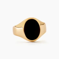 Chevalière Filipp Ovale Or Jaune Onyx|Marc Orian New