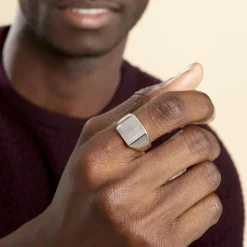 Chevalière Gaspare Argent Blanc