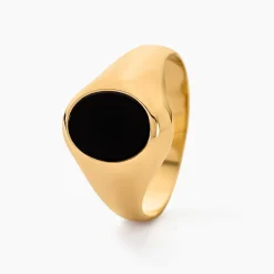 Chevalière Gerolt Ovale Or Jaune Onyx|Marc Orian Outlet