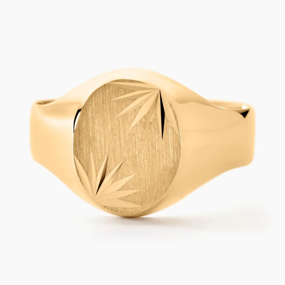 Chevalière Gerrard Ovale Diamantee Soleil Or Jaune|Marc Orian Online