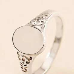 Chevalière Giacoma Argent Blanc