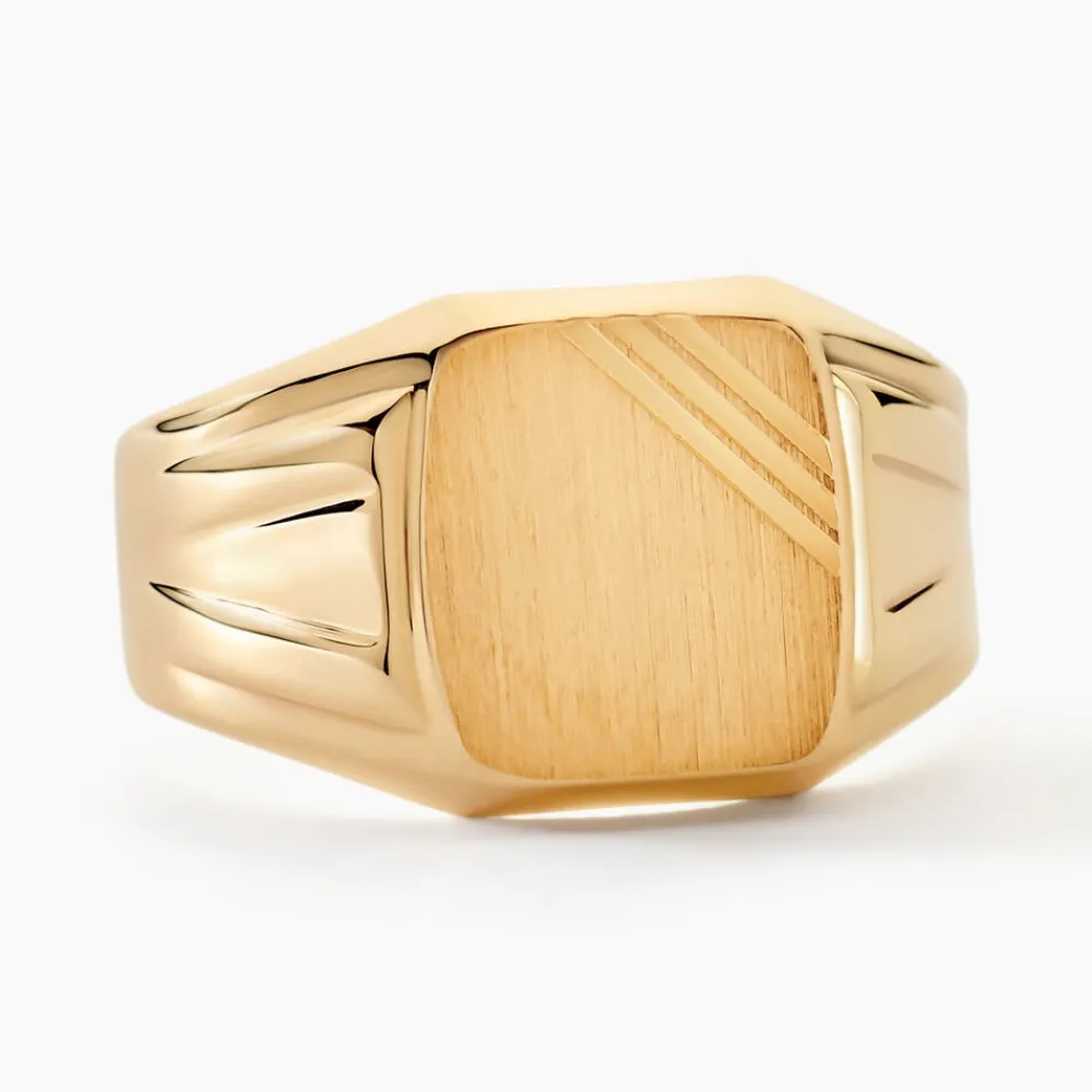 Chevalière Goliath Carree Diamantee Or Jaune|Marc Orian Discount