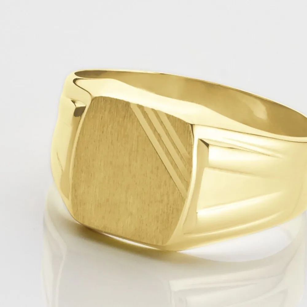Chevalière Goliath Carree Diamantee Or Jaune|Marc Orian Discount