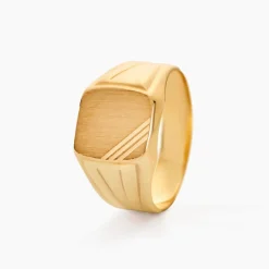 Chevalière Goliath Carree Diamantee Or Jaune|Marc Orian Discount