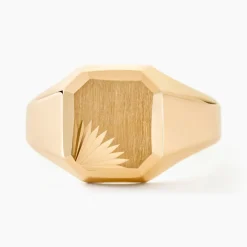 Chevalière Gregg Carree Diamantee Soleil Or Jaune|Marc Orian Clearance