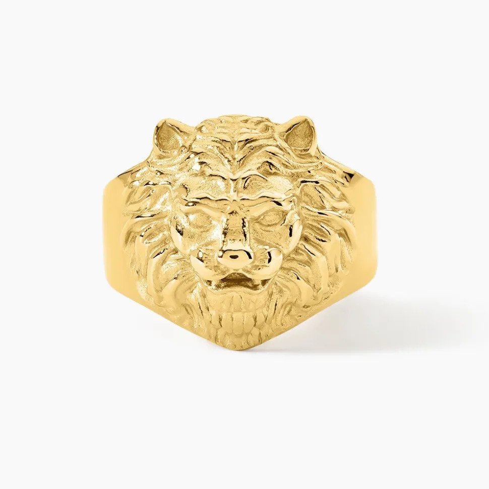 Chevalière Guess Lion King Acier Jaune
