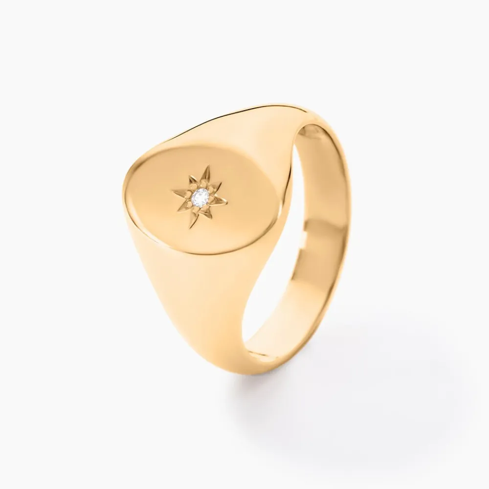 Chevalière Gwennen Plaqué Or Oxyde De Zirconium|Marc Orian Outlet