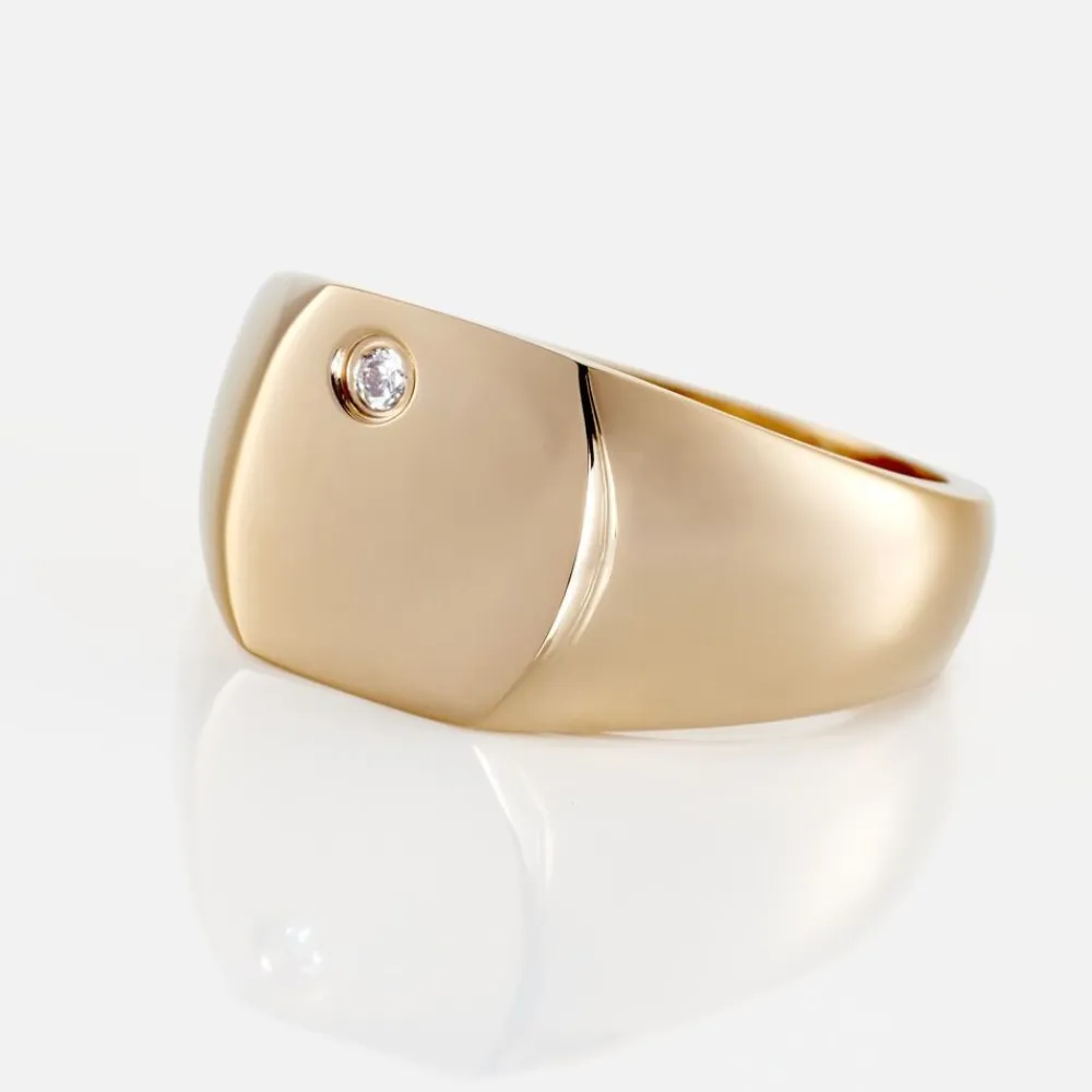 Chevalière Hide Plaqué Or Oxyde De Zirconium|Marc Orian Outlet