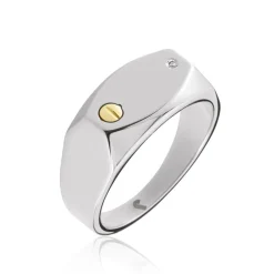 Chevalière Lord Acier Bicolore Diamant|JOURDAN Best
