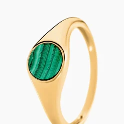 Chevalière Kenith Or Jaune Malachite|Marc Orian Sale