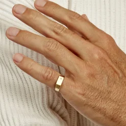 Chevalière Leyton Rectangle Or Jaune Oxyde De Zirconium|Marc Orian Outlet