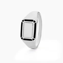 Chevalière Manny Argent Blanc