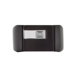 Chevalière Meghan Acier Noir Diamant|PHEBUS HIM Sale