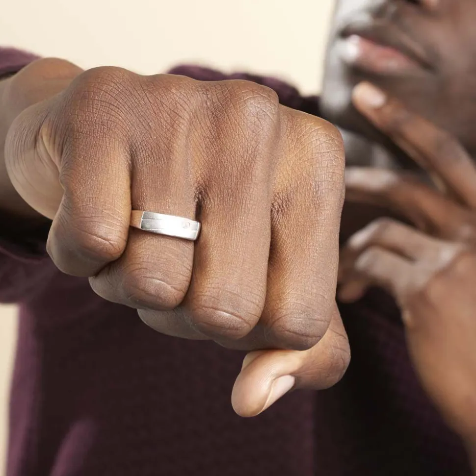 Chevalière Michel Argent Blanc Oxyde De Zirconium