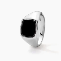 Chevalière Renelia Argent Blanc Blanc Onyx|Marc Orian