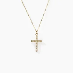 Collier Acier Doré Cristal|Marc Orian Sale