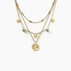 Collier Acier Doré Cristal|Marc Orian Best
