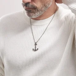 Collier Acier Vieillit Tanagra Oxydes De Zirconium|Marc Orian New